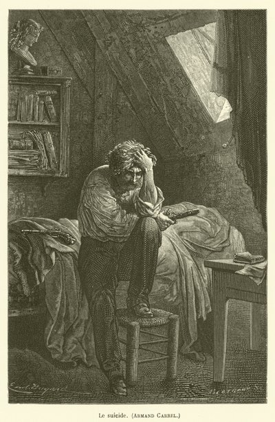 Il suicidio, Armand Carrel da after Emile Antoine Bayard