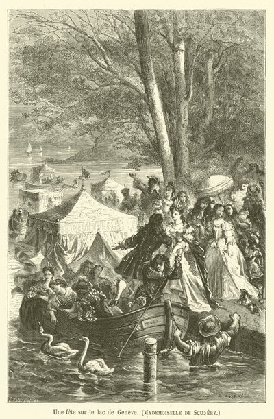 Una festa sul lago di Ginevra, Mademoiselle de Scudery da after Emile Antoine Bayard