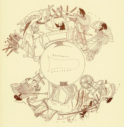 Eracle ed Euristeo, illustrazione da Pitture di vasi greci di J. E. Harrison e D. S. MacColl, pubblicato nel 1894 da after English School