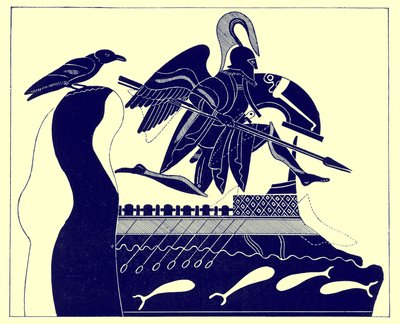 Il fantasma di Patroclo, illustrazione da Pitture di vasi greci di J. E. Harrison e D. S. MacColl, pubblicato nel 1894 da after English School