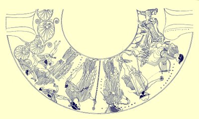 Il giudizio di Paride, illustrazione da Pitture di vasi greci di J. E. Harrison e D. S. MacColl, pubblicato nel 1894 da after English School