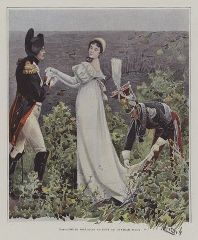Napoleone e Giuseppina al Château-Vieux, Bayonne da after Felicien baron de Myrbach Rheinfeld