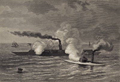 Attacco del Monitor sul Merrimack da after Felix Octavius Carr Darley