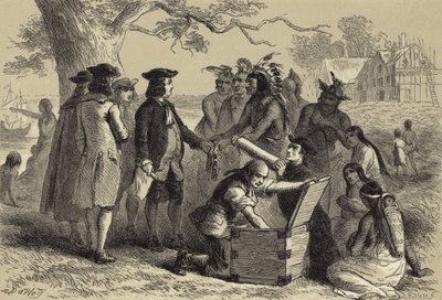 Il trattato di Penn con gli indiani da after Felix Octavius Carr Darley