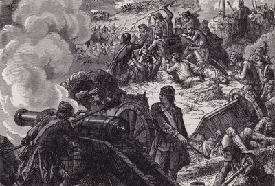 La battaglia di Bunker Hill da after Felix Octavius Carr Darley
