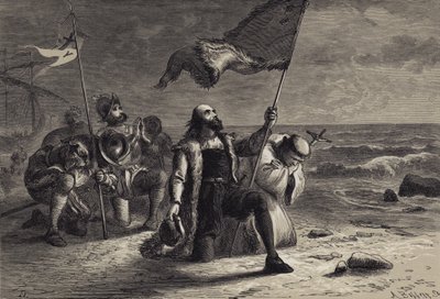 Lo sbarco di Colombo da after Felix Octavius Carr Darley