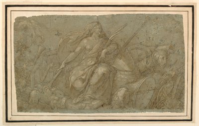 La pace brucia gli attributi della guerra da after Francesco Salviati