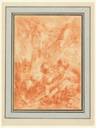 Due bambini da after Francois Boucher
