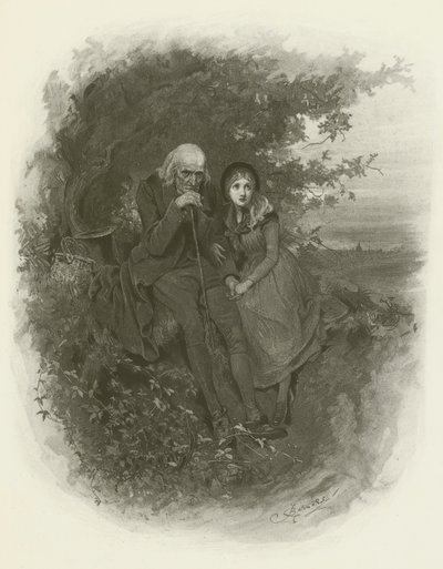 La piccola Nell e suo nonno da after Frederick Barnard