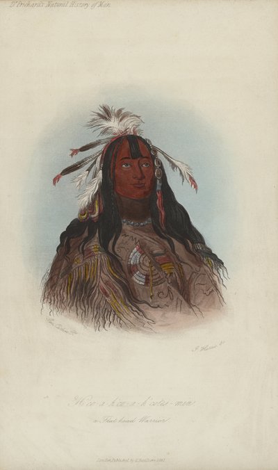 H?co-a-h?co-a-h?cotes-min, un guerriero Flat Head da after George Catlin