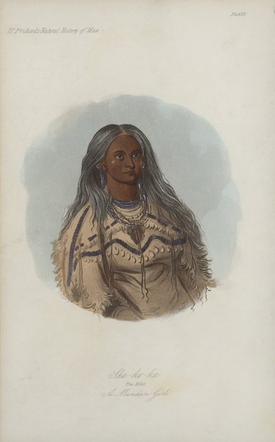 Sha-ko-ka, La menta, una ragazza Mandan da after George Catlin