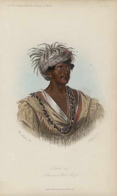 Tuch-ee, un capo di guerra Cherokee da after George Catlin