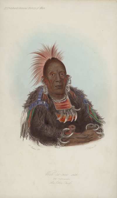Wah-ro-nee sah, Il circondatore, un capo Ottoe da after George Catlin