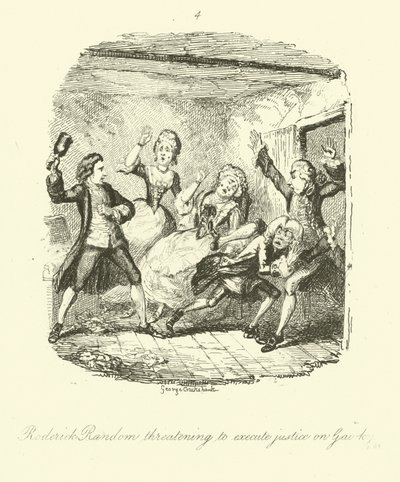 Illustrazione per Roderick Random di Tobias Smollett da after George Cruikshank