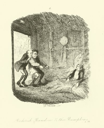 Illustrazione per Roderick Random di Tobias Smollett da after George Cruikshank