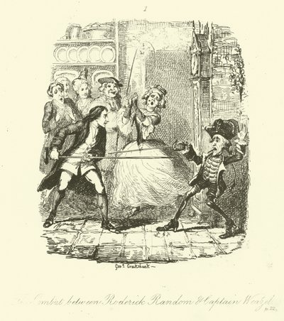 Illustrazione per Roderick Random di Tobias Smollett da after George Cruikshank
