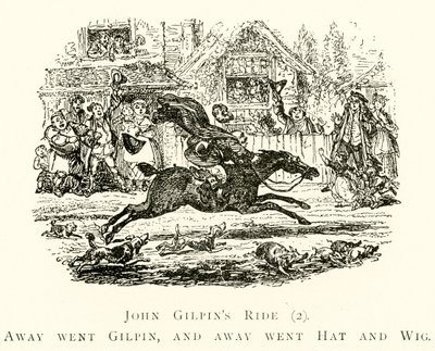 La Corsa di John Gilpin (2), Via andò Gilpin, e via andò Cappello e Parrucca da after George Cruikshank