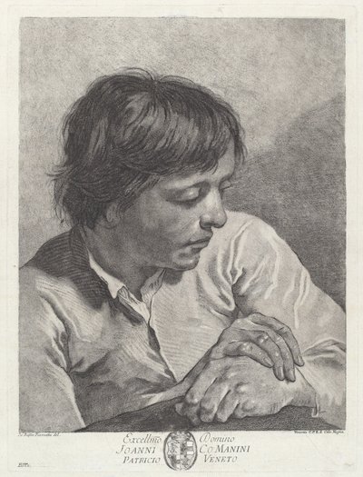Un Giovane con le Mani Incrociate da after Giovanni Battista Piazzetta Pietro Scattaglia and Innocente Alessandri