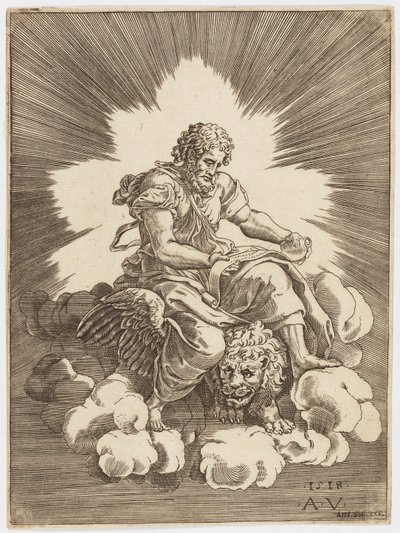 San Marco, seduto su un leone da after Giulio Romano