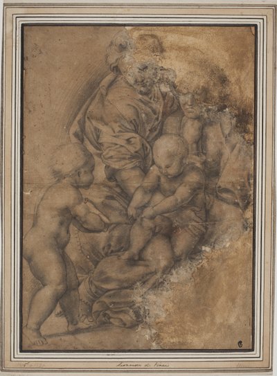 La Sacra Famiglia con il bambino Giovanni Battista (dopo la Madonna della Gatta di Giulio Romano) da after Giulio Romano