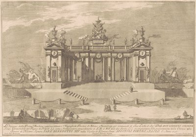 La Prima Macchina per la Chinea del 1757: Il Colonnato del Liceo Ateniese da after Giuseppe Palazzi Giuseppe Pozzi after Paolo Posi