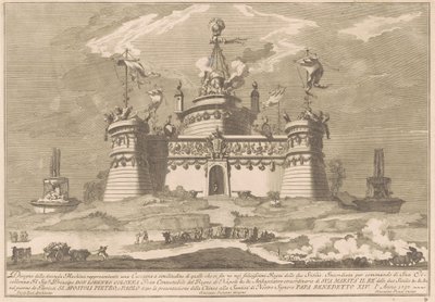 La Seconda Macchina per la Chinea del 1757: La Fortezza di Cuccagna da after Giuseppe Palazzi Giuseppe Pozzi after Paolo Posi