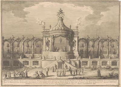 La Seconda Macchina per la Chinea del 1760: Un padiglione in stile chinoiserie da after Giuseppe Palazzi Giuseppe Vasi after Paolo Posi
