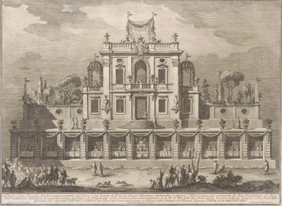 La Seconda Macchina per la Chinea del 1762: Un chiosco, o casa di piacere in stile ottomano da after Giuseppe Palazzi Giuseppe Vasi after Paolo Posi
