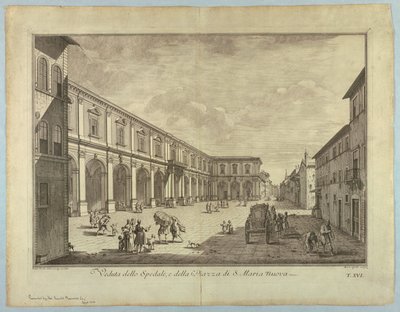 Veduta di Firenze, tavola da "Scelta di XXIV Vedute delle principali contrade, piazze, chiese, e palazzi della Città di Firenze" da after Giuseppe Zocchi