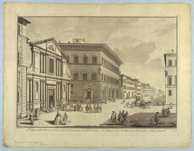 Veduta di Firenze, tavola da "Scelta di XXIV Vedute delle principali contrade, piazze, chiese, e palazzi della Città di Firenze" da after Giuseppe Zocchi