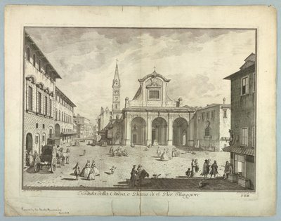 Veduta di Firenze, tavola da "Scelta di XXIV Vedute delle principali contrade, piazze, chiese, e palazzi della Città di Firenze" da after Giuseppe Zocchi
