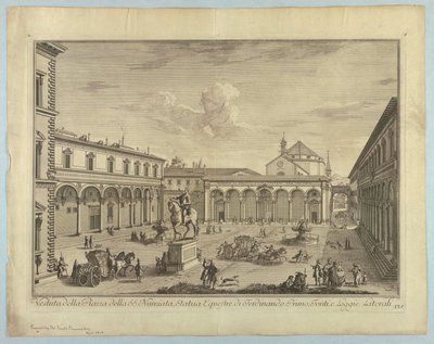 Veduta di Firenze, tavola da "Scelta di XXIV Vedute delle principali contrade, piazze, chiese, e palazzi della Città di Firenze" da after Giuseppe Zocchi