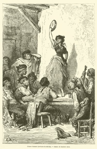 Gitana danzante, dintorni di Siviglia da Gustave after Dore