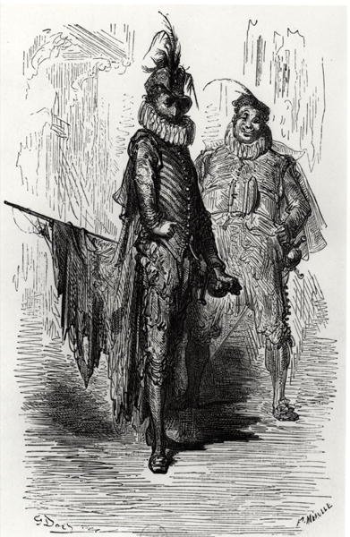 Illustrazione da Le Capitaine Fracasse di Théophile Gautier (1811-72) incisa da Fortune Louis Meaulle (1844-1901) 1866 da Gustave after Dore