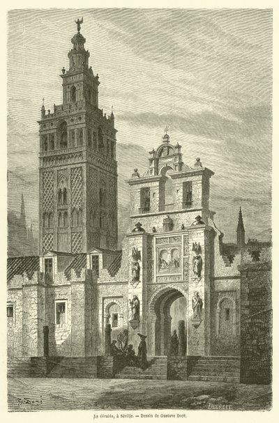 La Giralda, a Siviglia da Gustave after Dore