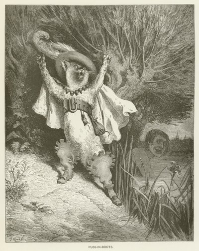 Il gatto con gli stivali da Gustave after Dore