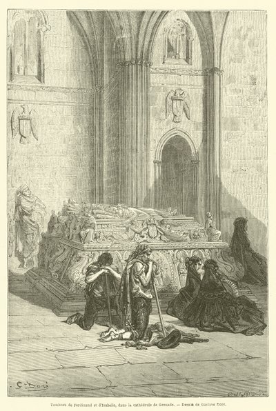 Tomba di Ferdinando e Isabella, nella cattedrale di Granada da Gustave after Dore