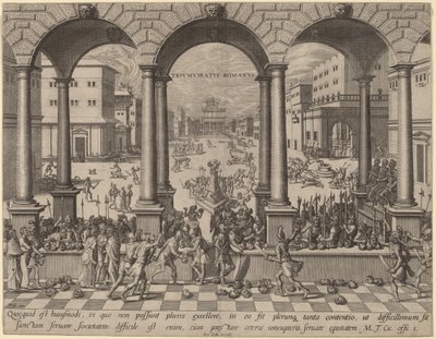 Il massacro sotto il triumvirato romano da after Hans Vredeman de Vries