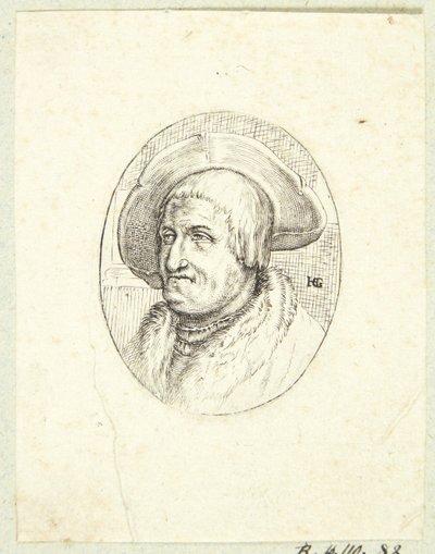 Ritratto fantastico di un vecchio con cappello da after Hendrick Goltzius