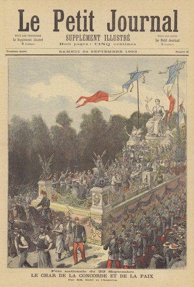 Carro della Concordia e della Pace alla festa nazionale che commemora il centenario della nascita della Repubblica francese da after Henri Meyer