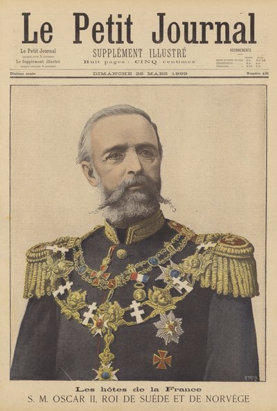 Ospiti di Francia; Oscar II, Re di Svezia e Norvegia da after Henri Meyer
