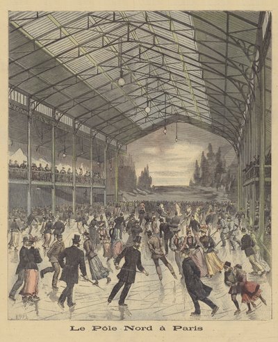 Pista di pattinaggio a Parigi da after Henri Meyer