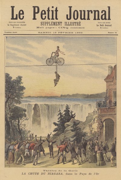 Ricreazione delle Cascate del Niagara in una rappresentazione di Le Pays d