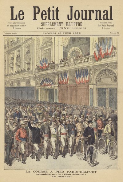 Inizio della corsa Parigi-Belfort da after Henri Meyer