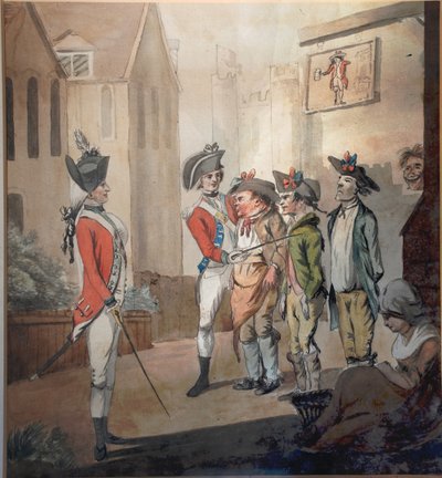 Esercito britannico, gruppo di reclutamento britannico, 1780 da after Henry William Bunbury