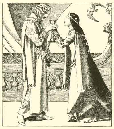 Belle Isoult e Sir Tristram bevono la pozione d