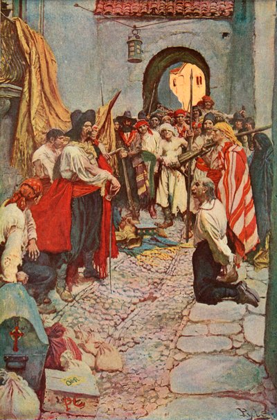 Estorsione di tributo dai cittadini da after Howard Pyle