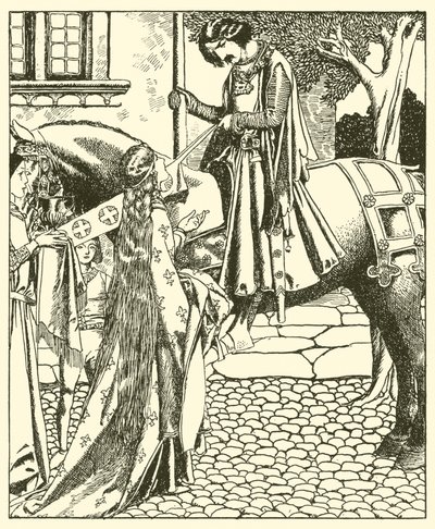 Sir Lancillotto ed Eloisa la Bella da after Howard Pyle