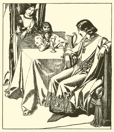 Sir Lancillotto siede con Sir Hilaire e Croisette da after Howard Pyle