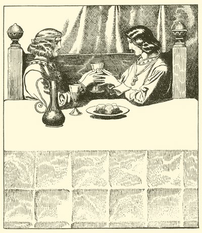 Sir Tristram siede con Sir Launcelot da after Howard Pyle